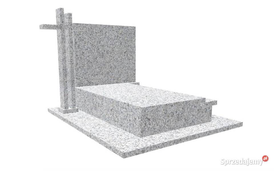 Nagrobek Granitowy Podwójny Jasny Szary z Mieleszynek