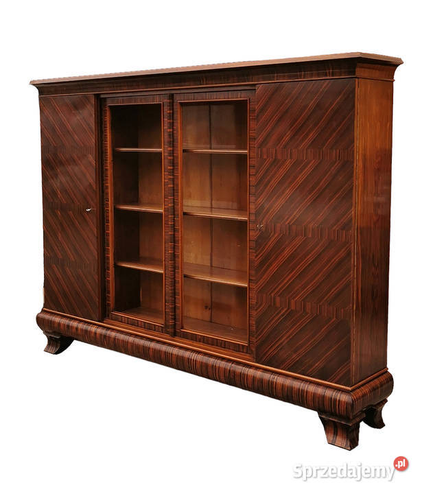 Biblioteka gabinetowa Art Deco z ok 1930r Heban dolnośląskie Wrocław
