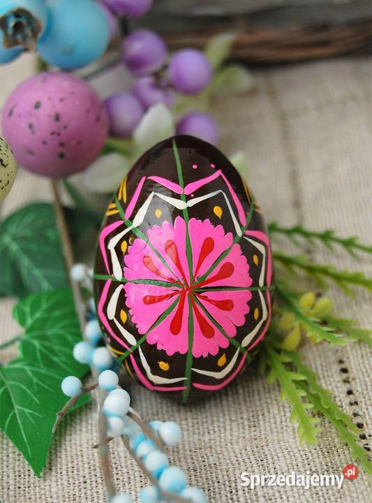 Stara pisanka drewniana malowana Ukraina 61 Lublin