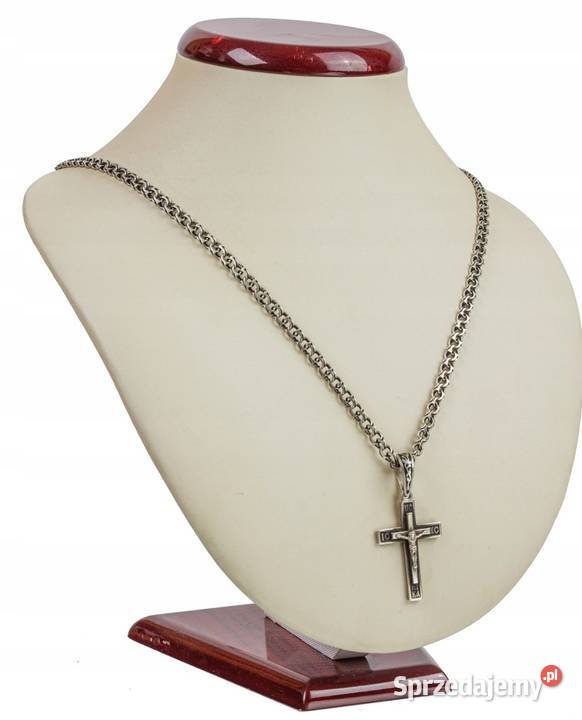 Krzyżyk na łańcuszku srebro k XX w Ukraina K95 srebrne Biżuteria dla Panów Warszawa