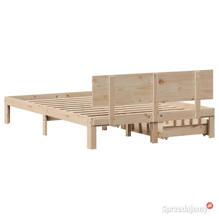Rama łóżka z szufladami lite drewno sosnowe 195cm Warszawa