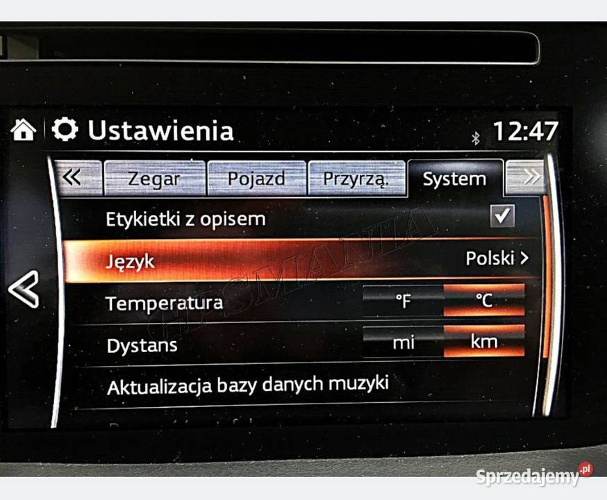 Polskie menu Konwersja z USA na Europę Mazda 2 3 Aleksandrów Łódzki sprzedam
