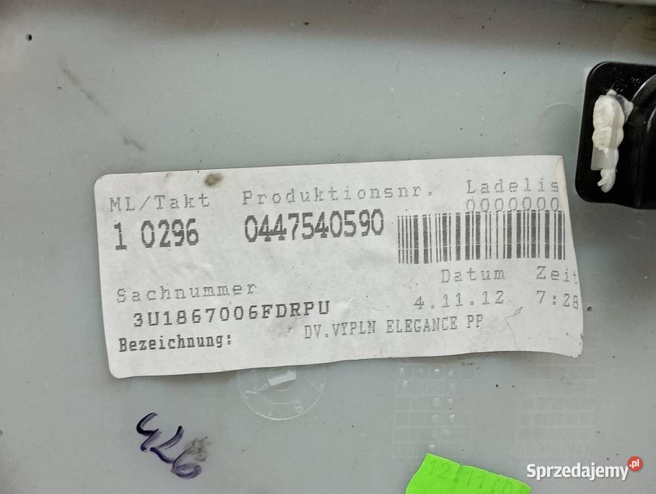 TAPICERKA BOCZEK PRAWY PRZÓD PASAŻERA SKÓRA osobowe