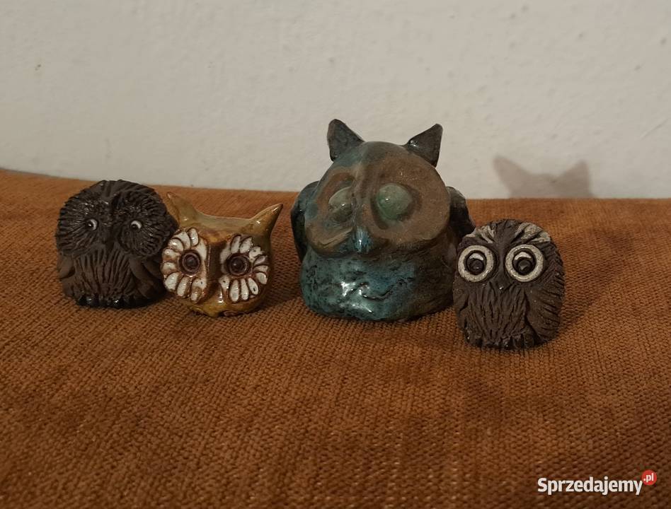 piękne małe ceramiczne sowy mazowieckie Warszawa