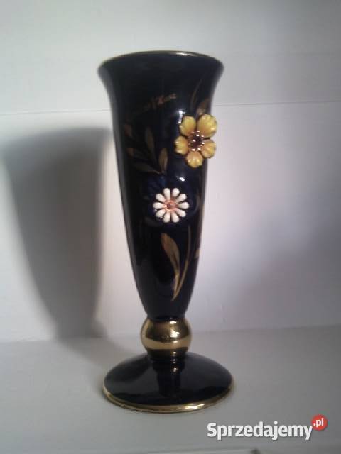 Flakony z kobaltu pozłacane Porcelana i szkło lubelskie Lublin