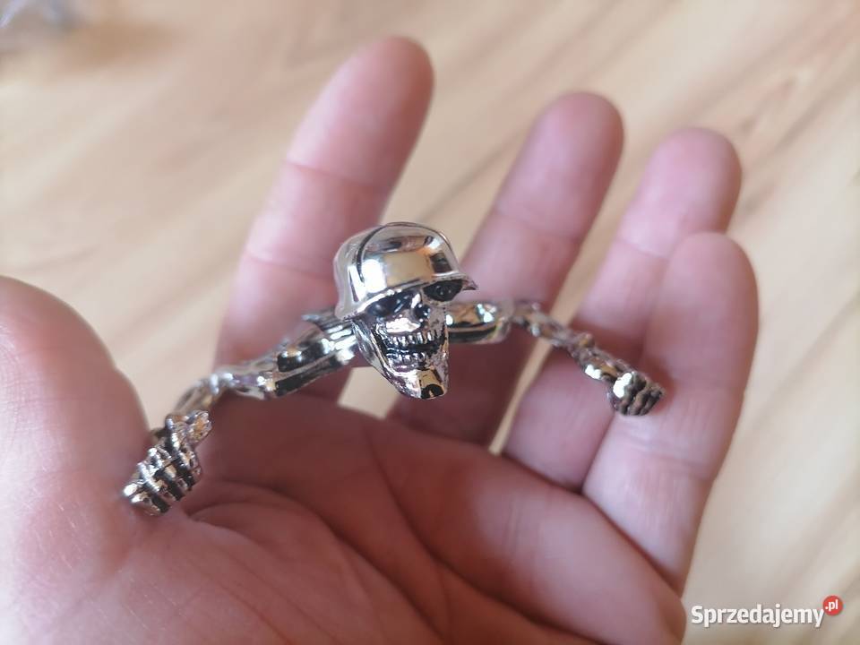 Ornament Chromowany na Lampę SZKIELET CZASZKA łódzkie Konstantynów Łódzki