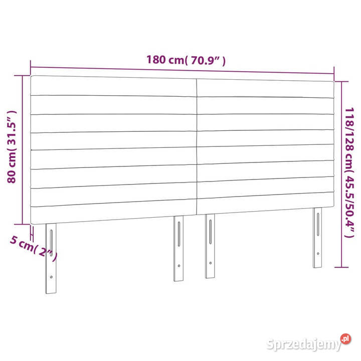 Zagłówek do łóżka z LED jasnoszary 180x5x118128 mazowieckie Warszawa sprzedam