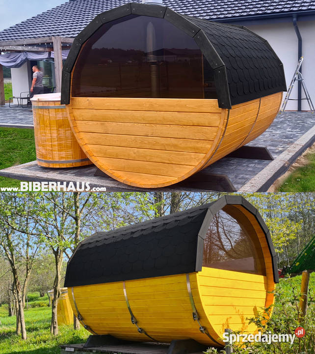 SAUNA Ogrodowa 250 OKNO 50 BECZKA 500L Akcesoria Nowy Targ