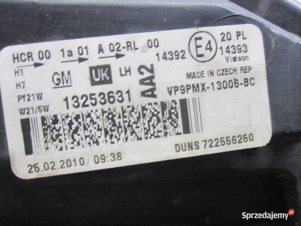 OPEL MERIVA B 10r lampa lewa przód ANGLIK Kielce