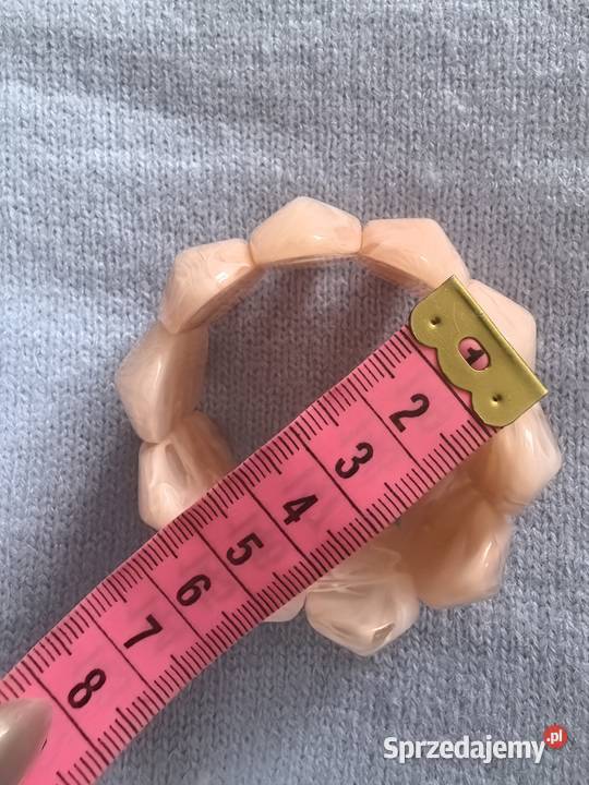 Bransoletka na gumce damska puder róż dolnośląskie Wrocław