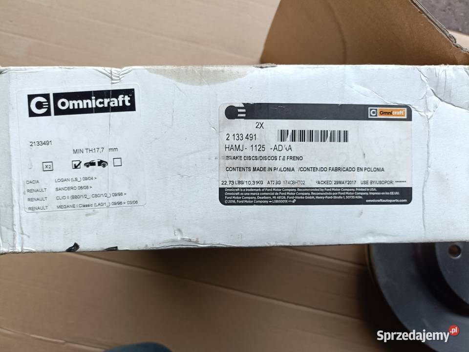 Tarcze hamulcowe przód 259mm CLIO II Logan Oświęcim sprzedam