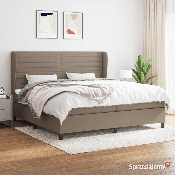 Łóżko kontynentalne z materacem taupe tkanina 128cm mazowieckie Warszawa