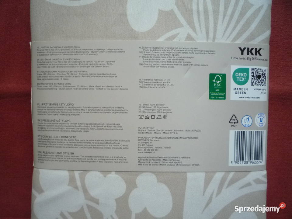 Smukee nowa beżowa pościel satynowa mikrowłókno Szczecin