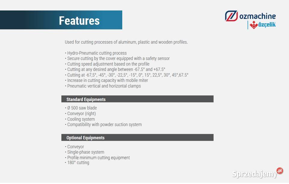 Piła jednogłowicowa automat METEOR 500 Obodowo