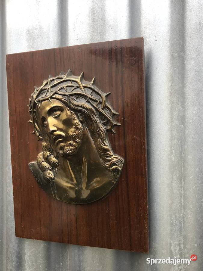 Jezus na desce sygnowany Łowicz