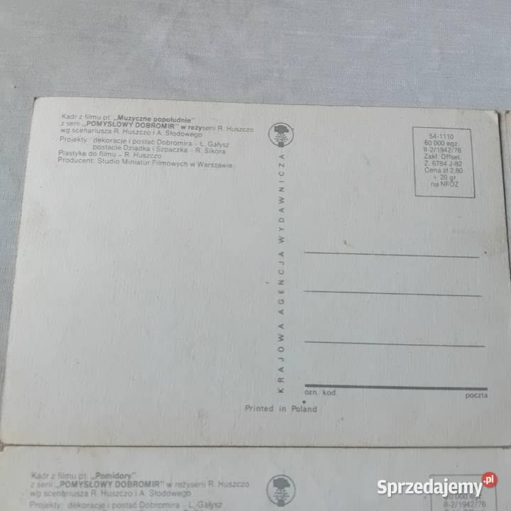 Zestaw 4 pocztówek tematyka bajkowa Pomysłowy Pocztówki i karty telefoniczne Koźminek