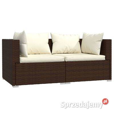 vidaXL 2osobowa sofa z poduszkami brązowa Zestawy mebli ogrodowych Ogród Warszawa