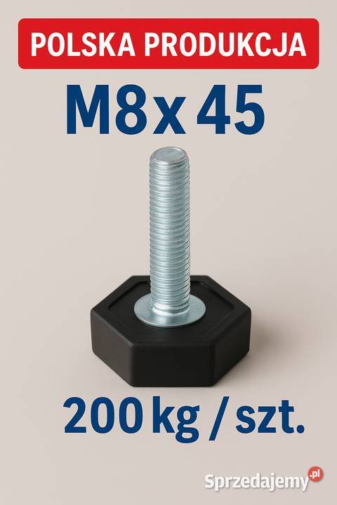 Stopki regulacyjneM8x45 Antypoślizgowe