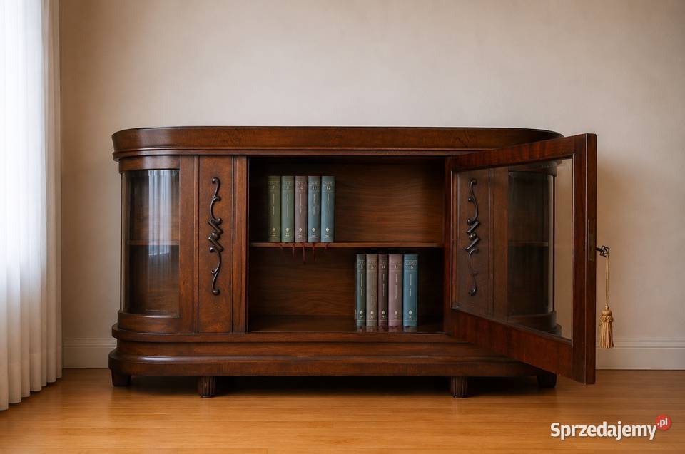 Witrynka Biblioteczka Komoda Antyk dąb rzeźby Poznań