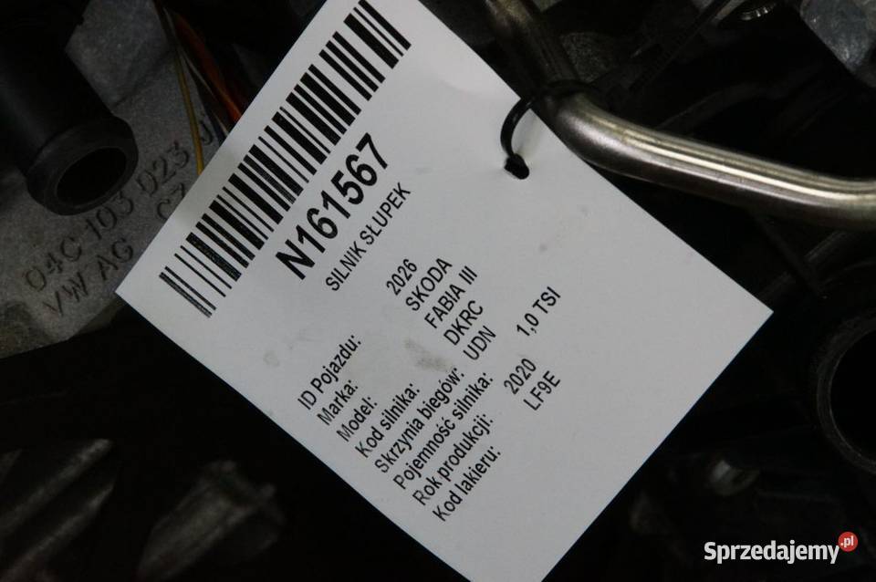 SILNIK SŁUPEK SKODA FABIA III DKR 10 TSI Lipno sprzedam