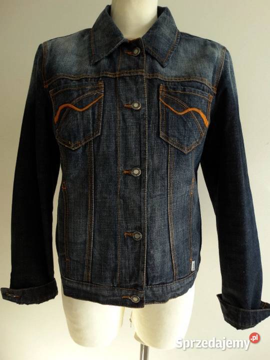 Kurtka Jeansowa Trucker Niebieska Ocieplana z Łomża