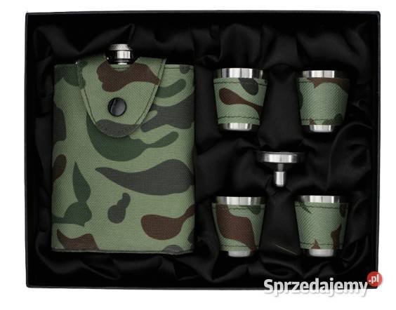 Srebrna Piersiówka w Etui Moro w Zestawie śląskie