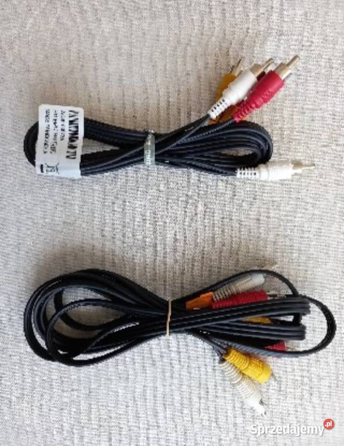 Dwie sztuki kabel łączący 3x cinch Composite lubelskie Tomaszów Lubelski sprzedam