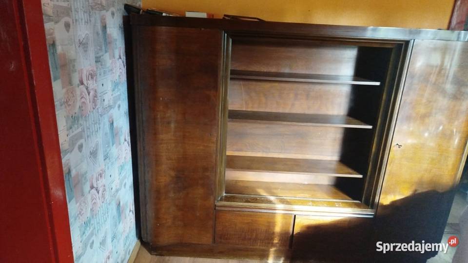 Witryna dębowa art deco antyk Kredensy i witryny Gliwice