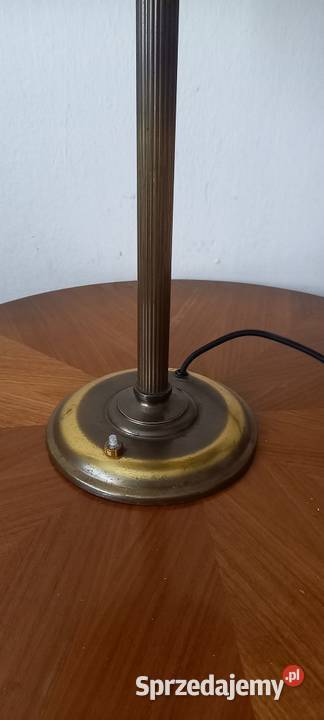 Mosiężna lampa gabinetowa klosz w marmurkowy Skierniewice sprzedam