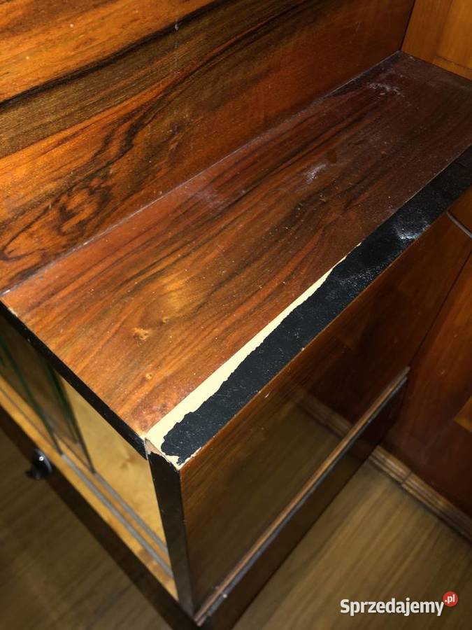 Kredens etażerka barek przeszklona Vintage PRL