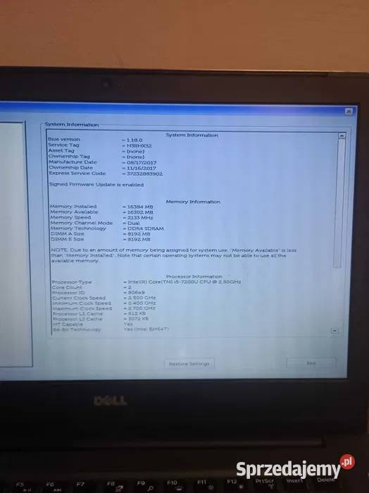 Dell Vostro 5468 14 HD i57200U 16GB 170GB SSD małopolskie Kraków