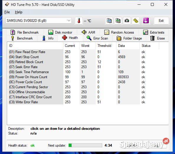 Dysk twardy Samsung SV0682D 68GB IDE ATA66 Retro Kraków