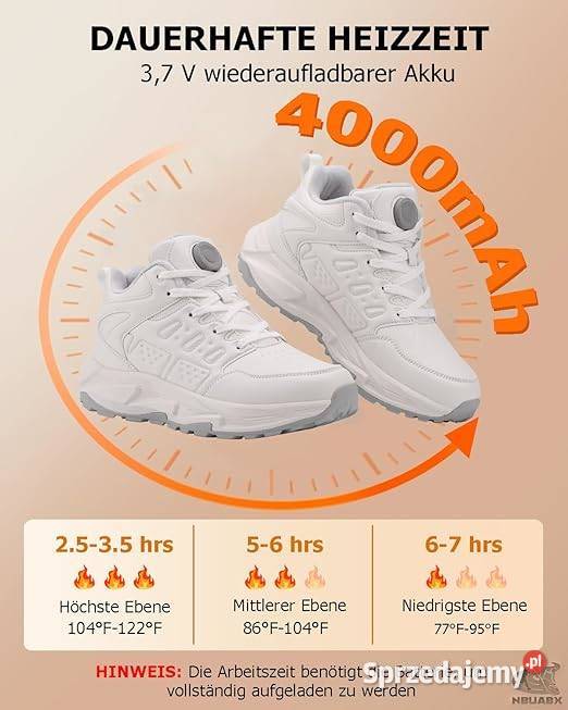 Podgrzewane buty męskie i damskie 4000 aMh R43 Myszyniec