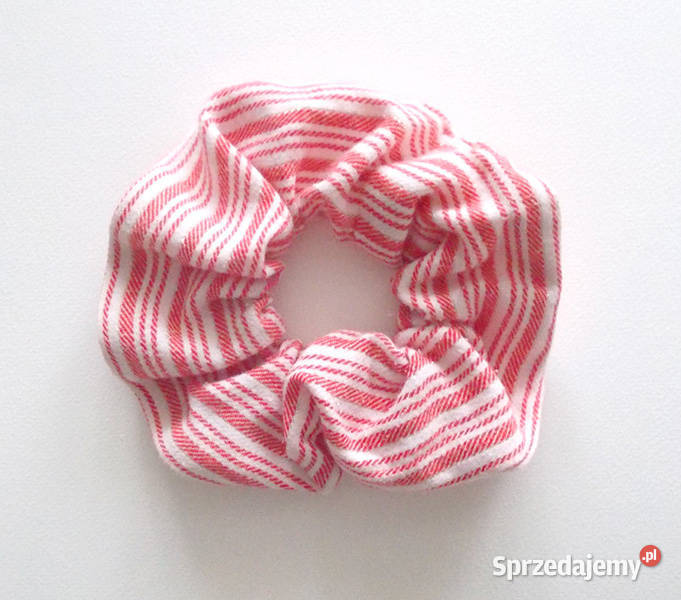 czerwone scrunchie scrunchie w paski bawełniane Dla kobiet