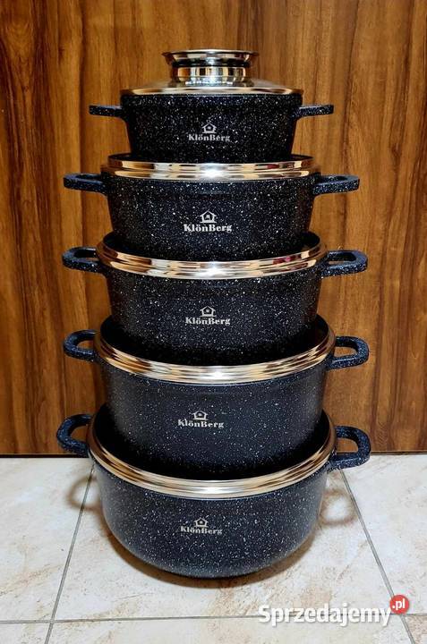 Garnki marmurkowe 5 czarne szare zachodniopomorskie Szczecin