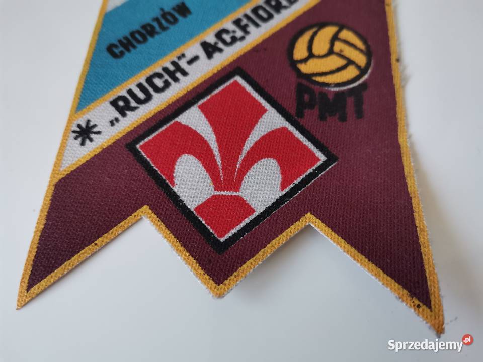 Stary proporczyk Ruch Chorzów AC Fiorentina śląskie Katowice