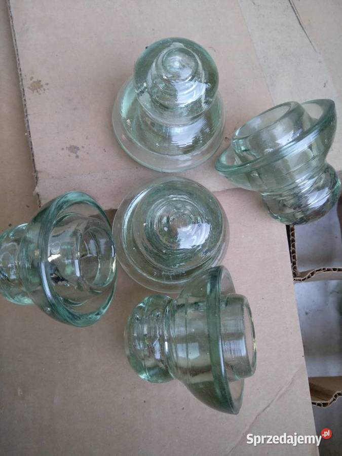 Izolatory Elektryczne Szklane Stare PRL Loft