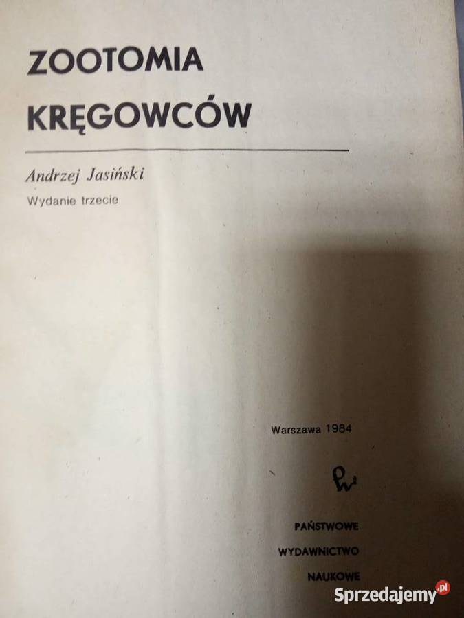 Zootomia kręgowców podręczniki szkolne mazowieckie Warszawa