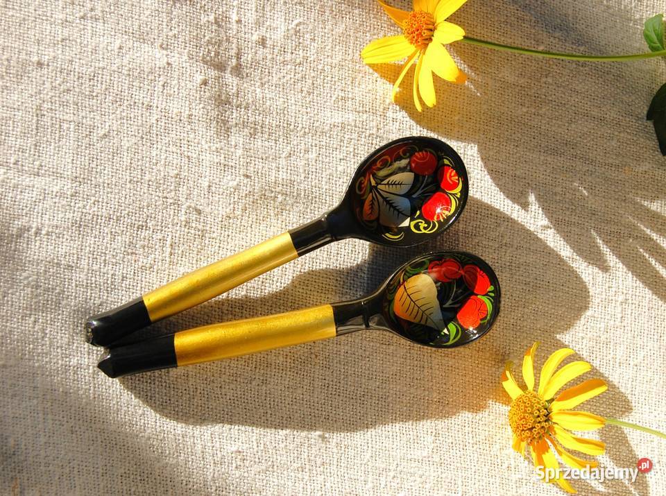 Chochłoma ręcznie malowane rosyjskie łyżki Lublin sprzedam