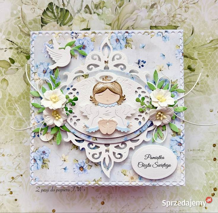 Kartka na chrzest personalizowana ręcznie Pozostałe Pozostałe Mielec