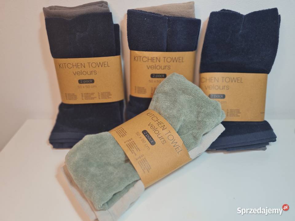 Welurowe ręczniki kuchenne 2pc Ręczniki