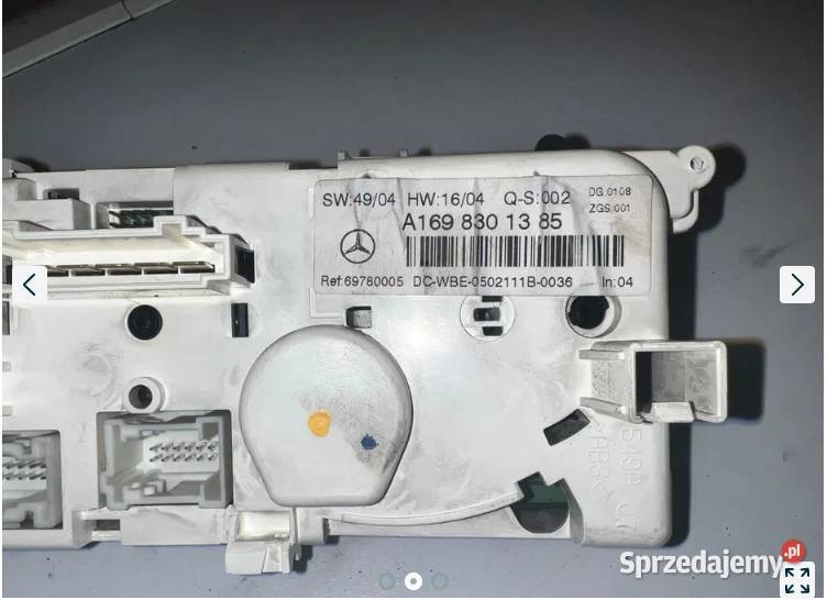 Panel sterowania MercedesBenz Aklasa W169 osobowe Ostrów Wielkopolski