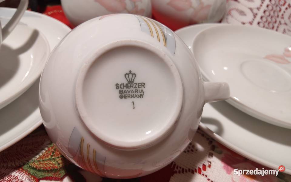 Serwis do kawy dwojga na tacy Scherzer Bavaria Poznań
