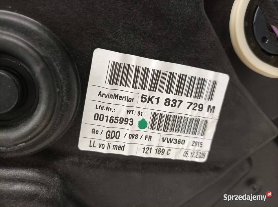MECHANIZM SZYBY LEWY PRZÓD 5D 5K1837729M VW świętokrzyskie