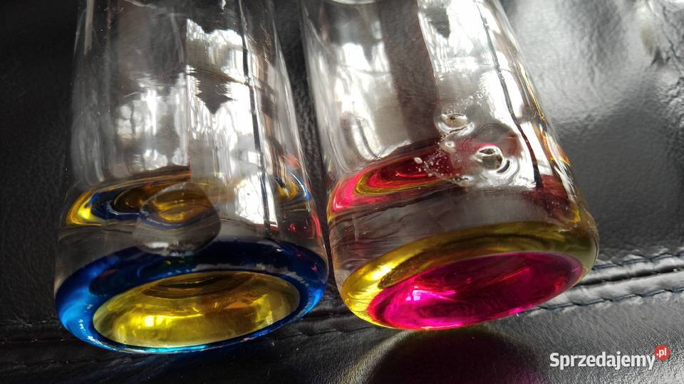 Szklaneczki literatki kolorowe dno Nakło nad Notecią
