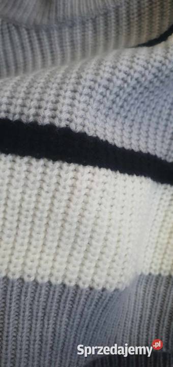 Sweter w paski Shein M biały Leżajsk