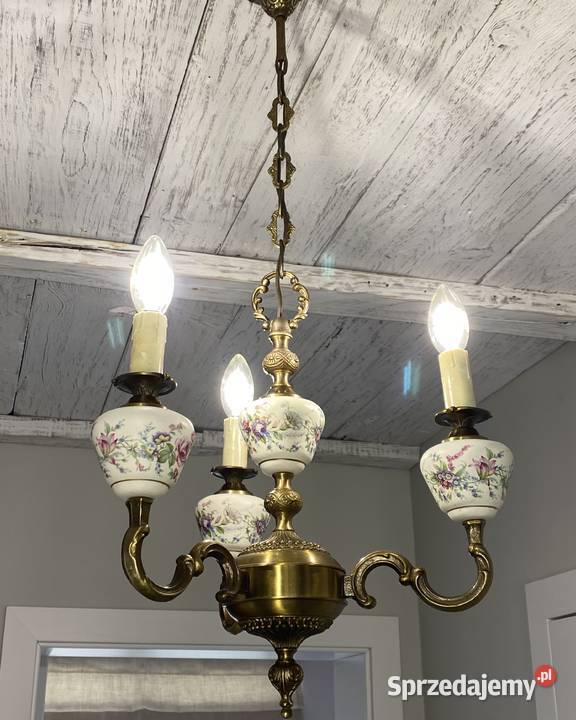 Francuski antyczny Żyrandol 7 Francja XX w Lampa Poznań