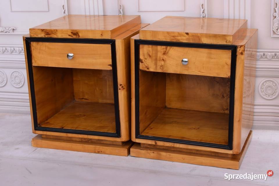 Dwa Nakastliki Stoliki Szafki Nocne Art Deco małopolskie Kraków