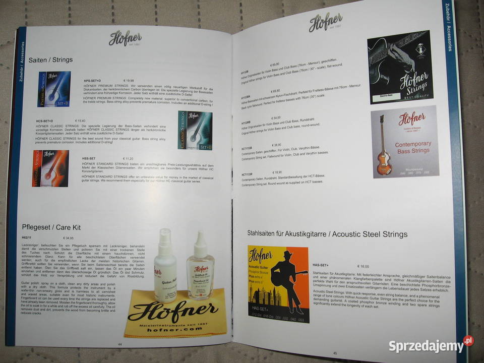 Hofner 2022 2023 guitar catalog katalog gitar