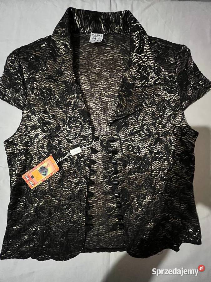 Wizytowa bluzka damska koronkowa rozpinana na